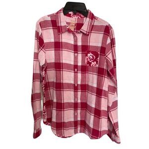 NEW Girls Faded Glory Plaid Floral Long Sleeved Sweater Top Size XL 14-16